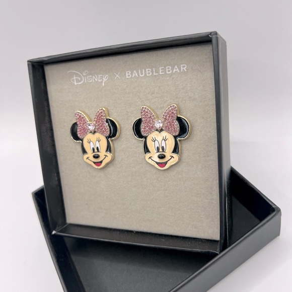 Disney Minnie Mouse Pink Bow Earrings - Picture 2 of 3